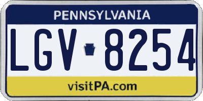 PA license plate LGV8254