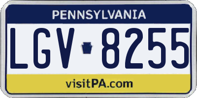 PA license plate LGV8255