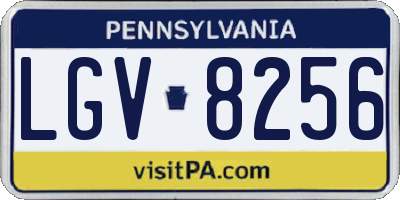 PA license plate LGV8256