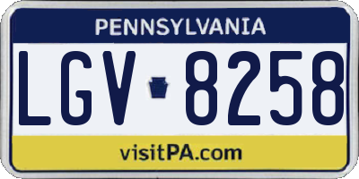 PA license plate LGV8258