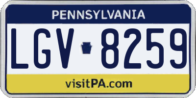 PA license plate LGV8259