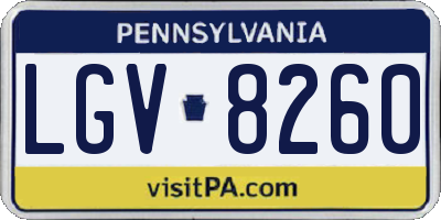 PA license plate LGV8260