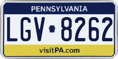 PA license plate LGV8262