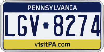 PA license plate LGV8274