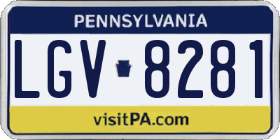 PA license plate LGV8281