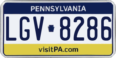 PA license plate LGV8286