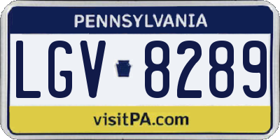 PA license plate LGV8289