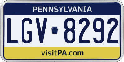 PA license plate LGV8292