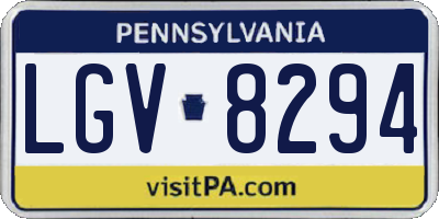 PA license plate LGV8294