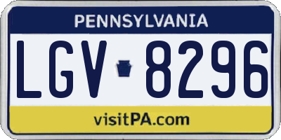 PA license plate LGV8296