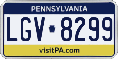 PA license plate LGV8299