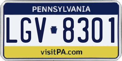 PA license plate LGV8301