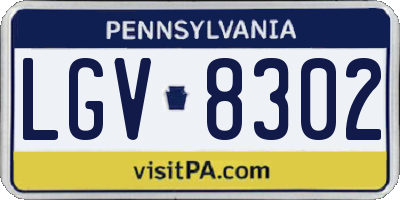 PA license plate LGV8302