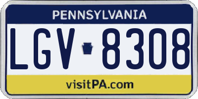 PA license plate LGV8308