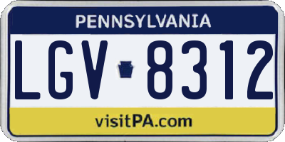 PA license plate LGV8312