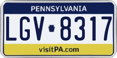 PA license plate LGV8317