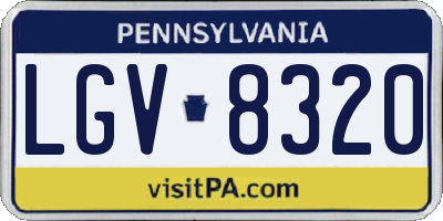 PA license plate LGV8320