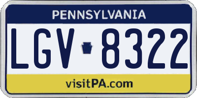 PA license plate LGV8322
