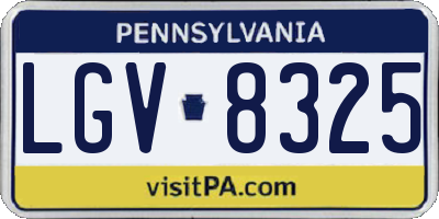 PA license plate LGV8325