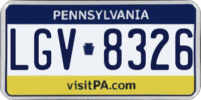 PA license plate LGV8326