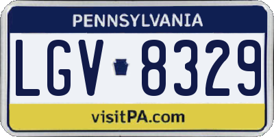 PA license plate LGV8329