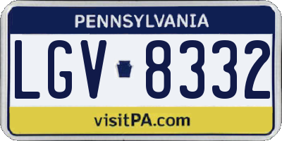 PA license plate LGV8332