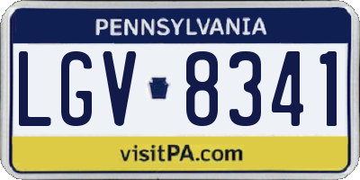 PA license plate LGV8341
