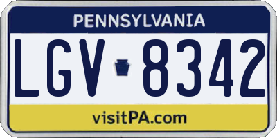 PA license plate LGV8342