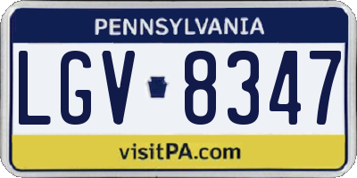 PA license plate LGV8347