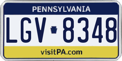 PA license plate LGV8348