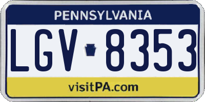 PA license plate LGV8353