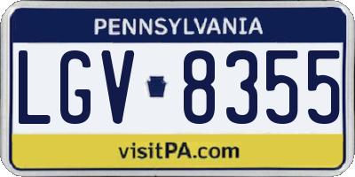 PA license plate LGV8355