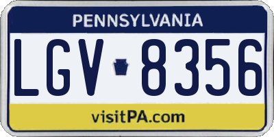 PA license plate LGV8356
