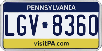 PA license plate LGV8360