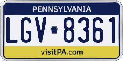 PA license plate LGV8361