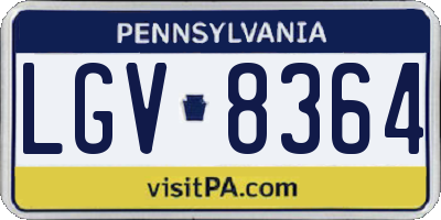 PA license plate LGV8364