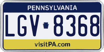 PA license plate LGV8368