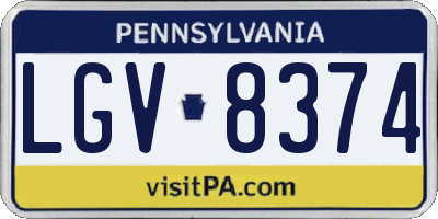 PA license plate LGV8374