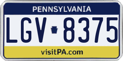 PA license plate LGV8375