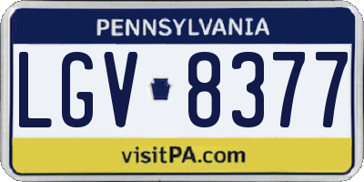 PA license plate LGV8377