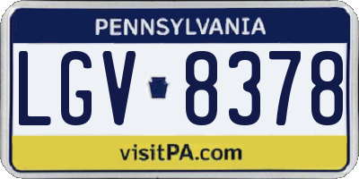 PA license plate LGV8378