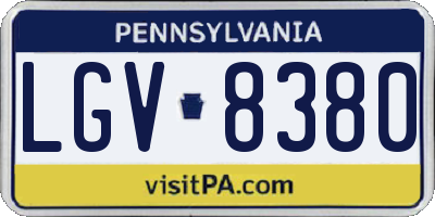 PA license plate LGV8380