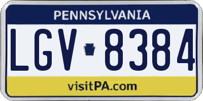 PA license plate LGV8384