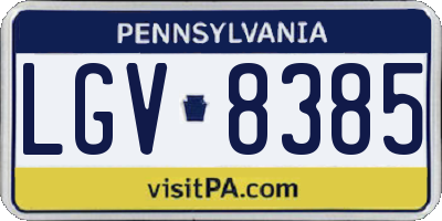 PA license plate LGV8385