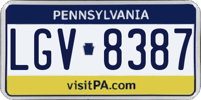 PA license plate LGV8387