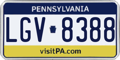 PA license plate LGV8388