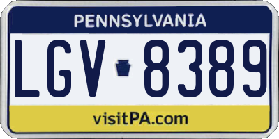 PA license plate LGV8389