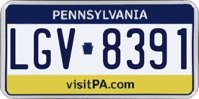 PA license plate LGV8391