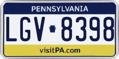 PA license plate LGV8398