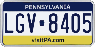PA license plate LGV8405